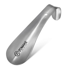 ZOMAKE Metal Shoe Horn,Small Travel Shoehorn for Men Women Silver 1 Pc