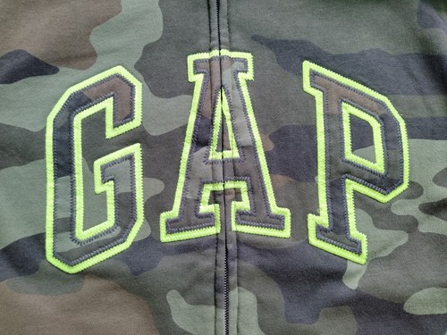 Gap Kids CAMO Fleece Arch Logo Full Zip Hoodie Sweatshirt Jacket Youth XL Boys - Picture 2 of 5