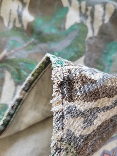 Vtg Mossy Oak Green Leaf Camo Hunting Shirt Sz 3XL USA Distressed FLAWS 90s 80s - Picture 12 of 21