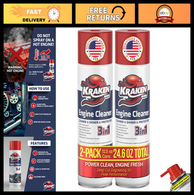 Engine Cleaner Spray - 2 Pack (2x12.3 fl. Oz) Degreaser for Engine Bay, Gunk & M
