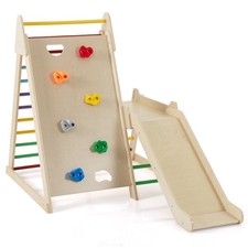 Wooden Kids Climber & Play Structure Montessori Climbing Toys-Colorful