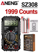 LCD Digital Multimeter Voltmeter Ammeter Ohmmeter Volt AC DC Tester Leads Meter