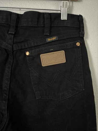 WRANGLER 1013MWZWK Corte Vaquero Ajuste Original Para Hombre 30x34 100% Algodón Denim Negro - Imagen 4 de 5