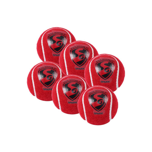 Pelota de cricket pesada de tenis roja SG SPARK - (paquete de 6) - Imagen 4 de 4