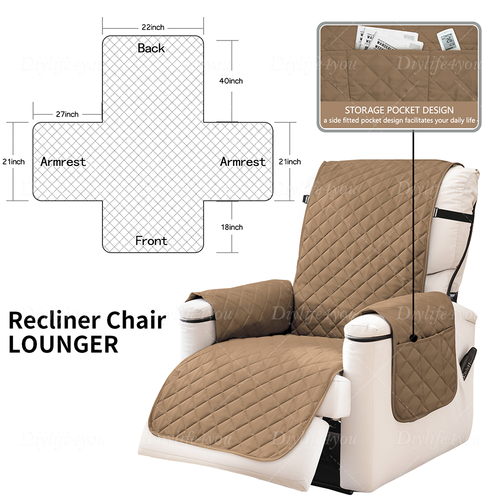 1 Seater Quilted Couch Covers Lounge Slipcover Recliner Pet Sofa Protector Cover - Picture 33 of 72