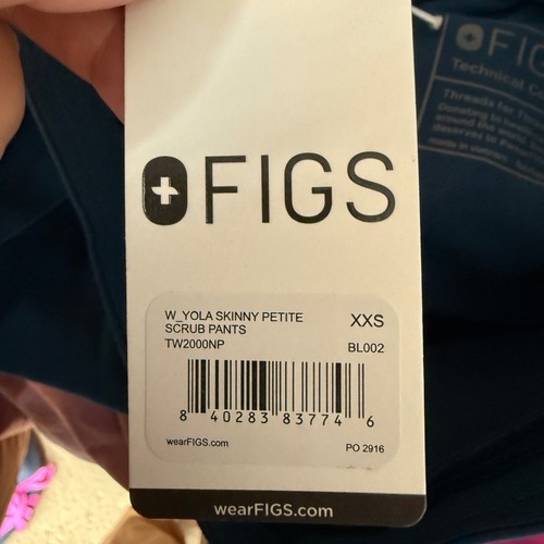 Figuren Neu mit Etikett Yola Skinny Scrub Hose XXS Deep Reef Petite Kordelzug Arbeitskleidung - Bild 5 von 5