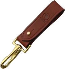 Casstrom Schnellverschluss G&uuml;rtelschlaufe mit Messinghaken pflanzlich gegerbtes Leder braun