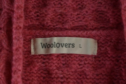 WOOLOVERS Pink Knitwear Cardigna Jumper size L Womens Wool Button Up Casual - Picture 4 of 8