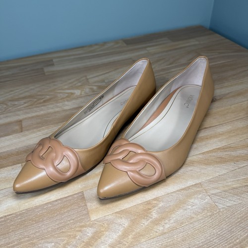 Vionic Arielle Camel Tan Pointed Toe Ballet Flat Shoes Comfort Neutral 9.5 Women - Picture 11 of 23