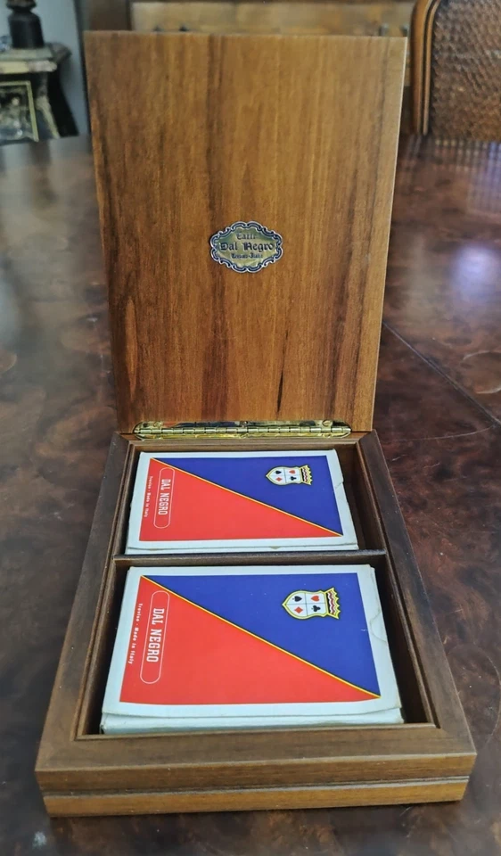 2 Mazzi Carte Dal Negro Scatola In Legno Pregiato. Carte Usate Poco. - Image 3 of 4