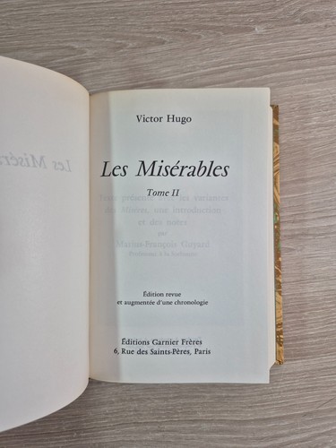 Victor Hugo - Les Misérables - Complet en 2 volumes reliés - Garnier Frères 1966 - Foto 9 di 10
