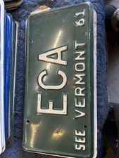 1961 Vermont License Plate