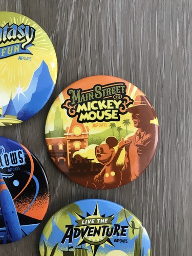 Disney Pin Buttons - Main Street, Tomorrows, Adventure, Fantasy | AP Days - Picture 4 of 11