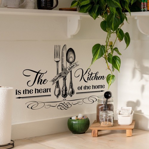 Kitchen Decor Kitchen Wall Sticker Removable Vinyl Peel-and-Stick Reusable - Picture 6 of 7