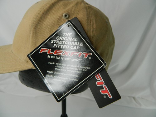 Columbia Air Services Mütze Kappe nicht verstellbar Herren klein hellbraun Flexfit gesticktes Logo neu - Bild 4 von 9