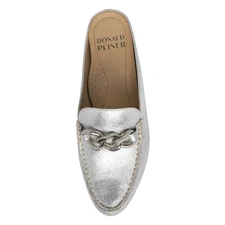 DONALD PLINER Silver Leather Bless Mule Shoes - 6.5