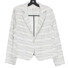 Cabi Blazer Static Tweed Workwear Office Preppy Business Casual White Black 12