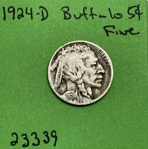 1924-D Buffalo 🦬 Indian Head Nickel 5c Fine