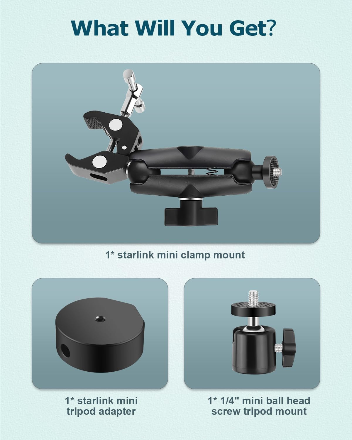 Starlink Mini Mount, Adjustable Clamp Mount for Starlink Mini Accessories with S