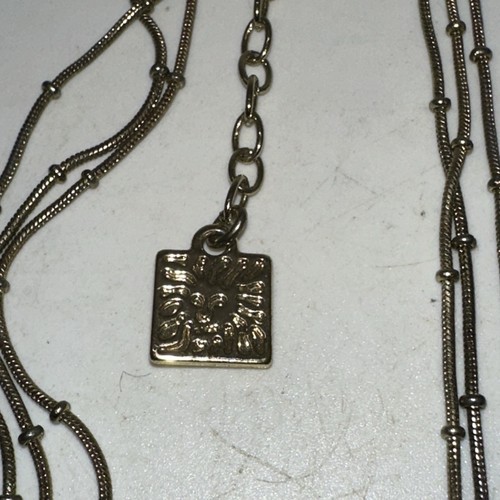 Anne Klein Gold Tone Red Crystal Bezel Necklace 3 Strands 18” - Picture 3 of 3