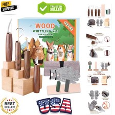 Ultimate 15-Piece Wood Carving Kit - Knives, Gloves, and Wooden Blocks Included