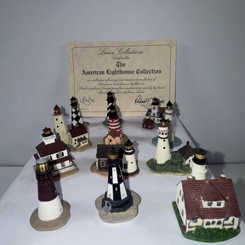 Juego de 24 miniaturas vintage Lenox Thimble con certificado de autenticidad Lighthouse Collection #1 - Imagen 6 de 24