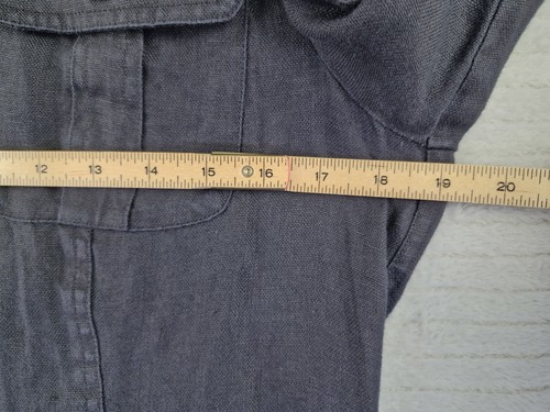 LAUREN by Ralph Lauren Black 100% Linen Long Shirt Dress Size US 8 UK 12 - Picture 16 of 19