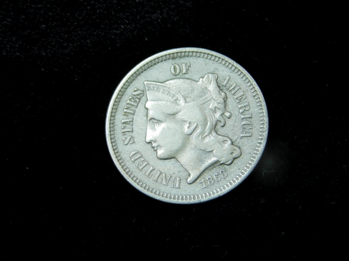1868 3CN Three Cent Nickel - Picture 3 of 4