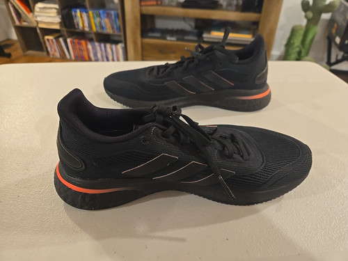 Size 7 Womens adidas Supernova Black Signal Pink Athletic Training Shoes New - Picture 3 of 7