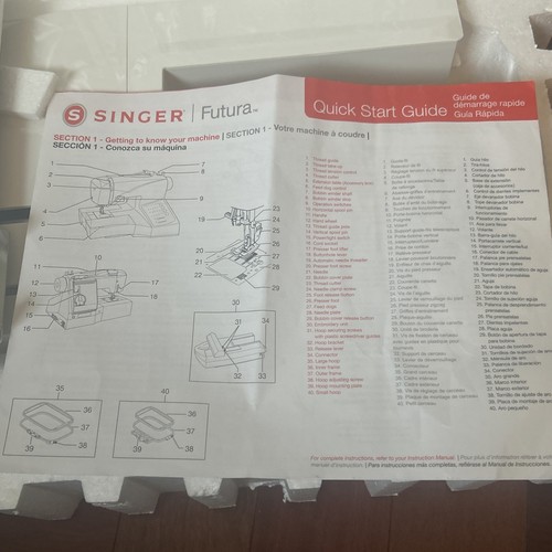 SINGER FUTURA Embroidery Arm Unit & 2 Hoop Attachment For Sewing Machine NEW Box - Picture 7 of 12
