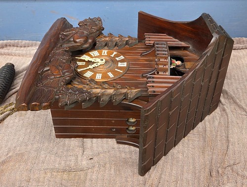 Vintage Huge Black Forest Animated Dancers Dold Musical Cuckoo Clock Reuge 1986 - Picture 8 of 20