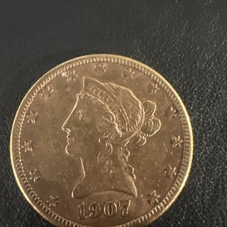 1907 S $10 Liberty Head Gold Eagle Coin unc.