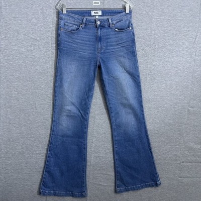 PAIGE Women's Size 29 Stretch Denim Genevieve Golden Years High Rise Flare Jeans