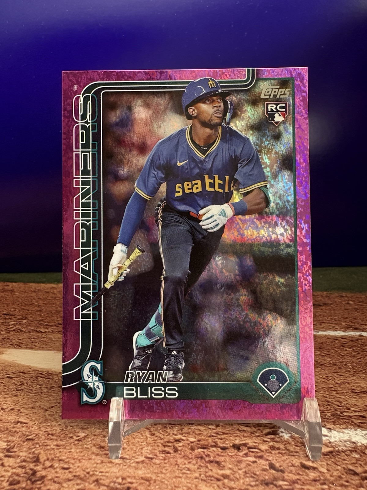 2025 Topps Series 1 Ryan Bliss Rookie card Pink Holo Foil Seattle Mariners #251