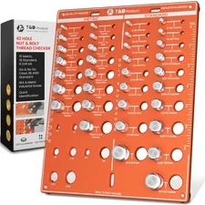 T&D 42 Holes Nut and Bolt Thread Checker inch & Metric with 8 Drill bit |15 M...