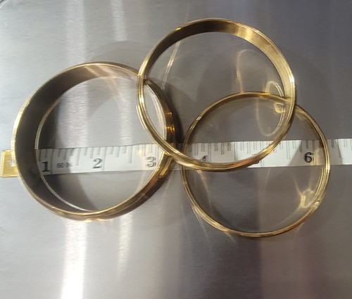 3 Piece Hollow Bangle Bracelets Unknown Metal Possibly Brass? - Picture 8 of 10