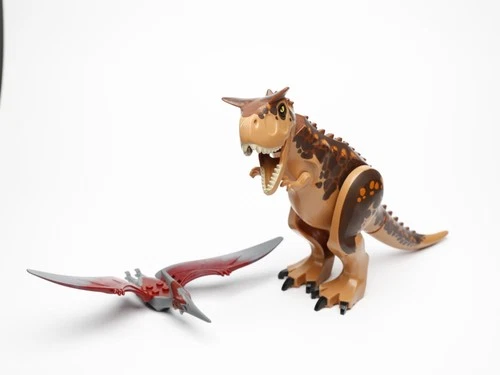 LEGO Jurassic World Carnotaurus Dinosaur + Pteranodon Figures Lot Dino Set