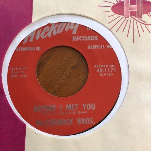 45 RPM "BEFORE I MET YOU/THE DOBRO TWIST" MCCORMICK BROS. - 1962 - Picture 2 of 4