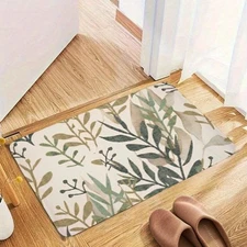 Delicate Plants Mat, Aesthetic Washable Flannel