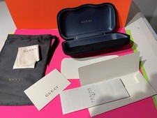 Gucci Large Black Velvet Hard Clamshell Eyeglasses Sunglasses Case, Cloth New