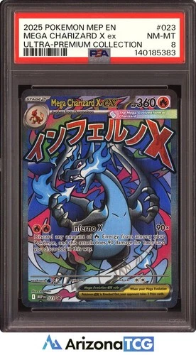 Pokemon 2025 Mega Charizard X ex 023 Ultra-Premium Collection PSA 8
