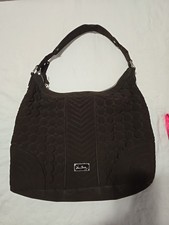 Vera Bradley Quilted Handbag Dark/Espresso Brown Shoulder Purse/ HOBO
