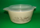 Vintage Pyrex Forest Fancies Mushroom Beige Casserole Bowl Dish 474B W/Lid