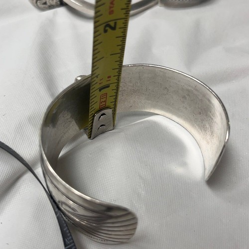 NATIVE AMERICAN STERLING SILVER NAVAJO CUFF BRACELET SIGNED WILSON PADILLA - Picture 9 of 16