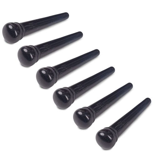 Waverly Ebony Guitar Bridge Pins, Unslotted, Set of 6 - Picture 1 of 5