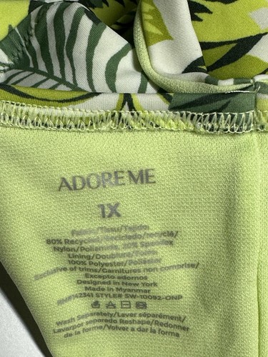 Adore Me Monroe Contour Palm Paradise Green One Piece Swimsuit Lined Sz 1X XL - Picture 12 of 13