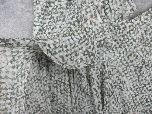 MISA Joseva Skirt Women's XS fits Small Green Floral Slit Chiffon Boho Layered - Picture 18 of 24