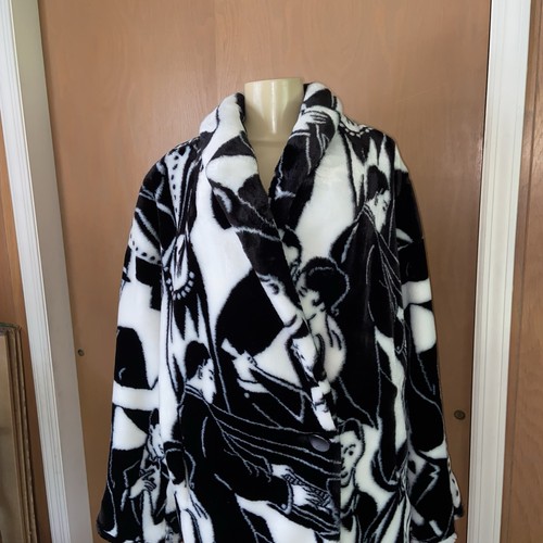 RARE 1980s Vintage Donnybrook Faces Faux Fur Oversized Coat One Size #rrc - Bild 8 von 22