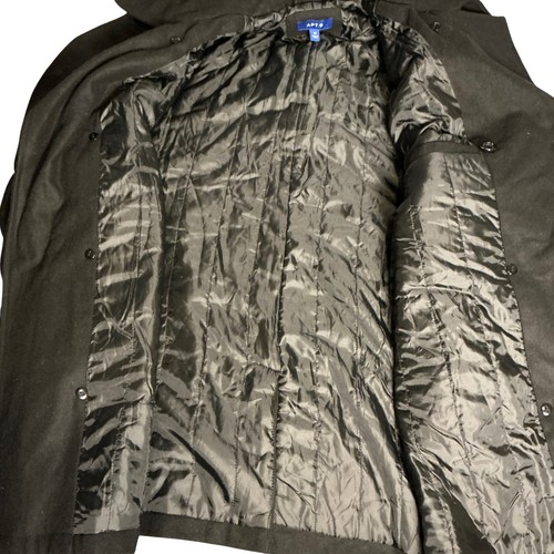 Apt 9 Women Double Breasted Wool Blend Peacoat Jacket Black Size Medium - Picture 3 of 6