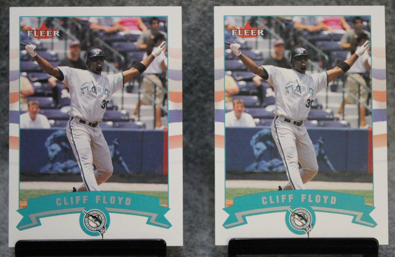 2002 Fleer Cliff Floyd Gold Back and Base Cards #116 Marlins